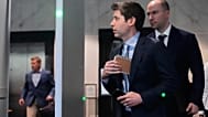 Photo d’archives - Sam Altman, au centre, et le président d’OpenAI Greg Brockman, à droite, arrivent au tribunal fédéral d’Oakland, Californie, le 30 avril 2026