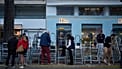 Ladders are placed across the street from the red carpet ahead of the 79th Cannes International Film Festival, Sunday 10 May 2026, in Cannes, southern France.