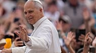 Pope Leo XIV arrives for his weekly general audience in St. Peter's Square, at the Vatican, Wednesday, May 13, 2026. (AP Photo/Alessandra Tarantino)