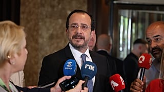 Ο Νίκος Χριστοδουλίδης σε δηλώσεις προς του δημοσιογράφους πριν την Ετήσια Γενική Συνέλευση του Κυπριακού ναυτιλιακού Επιμελητηρίου