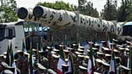 FILE: A missile system is carried during Iranian Army Day parade in front of the mausoleum of the late Ayatollah Ruhollah Khomeini just outside Tehran, 18 April 2023
