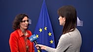 Hadja Lahbib, EU Commissioner for Equality & Angela Skujins, Euronews