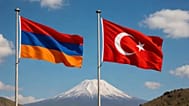 Türkiye ve Ermenistan bayrakları, ilüstrasyon: Grok Imagine