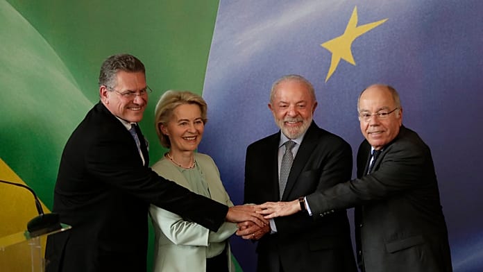 Brazil surprised by EU ban on meat imports Brazils ambassador to the EU Pedro Miguel da Costa e Silva told Euronews he had asked the EU Commission to put Brazil back on the list of countries complying with EU antimicrobial rules. The move comes as the Mercosur deal liberalising agricultural trade came into force on 1 May.