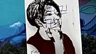 Estátua da escritora Natália Correia vandalizada, Lisboa, abril 2026