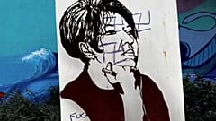 Estátua da escritora Natália Correia vandalizada, Lisboa, abril 2026