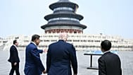 China's President Xi Jinping with US President Donald Trump in Beijing Thursday, 14 May, 2026. 