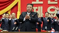 North Korean leader Kim Jong-un claps after he was re-elected to the top post of the ruling Workers' Party during the party's Congress in Pyongyang, 22 February, 2026
