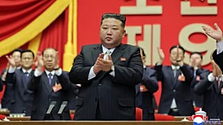 North Korean leader Kim Jong-un claps after he was re-elected to the top post of the ruling Workers' Party during the party's Congress in Pyongyang, 22 February, 2026