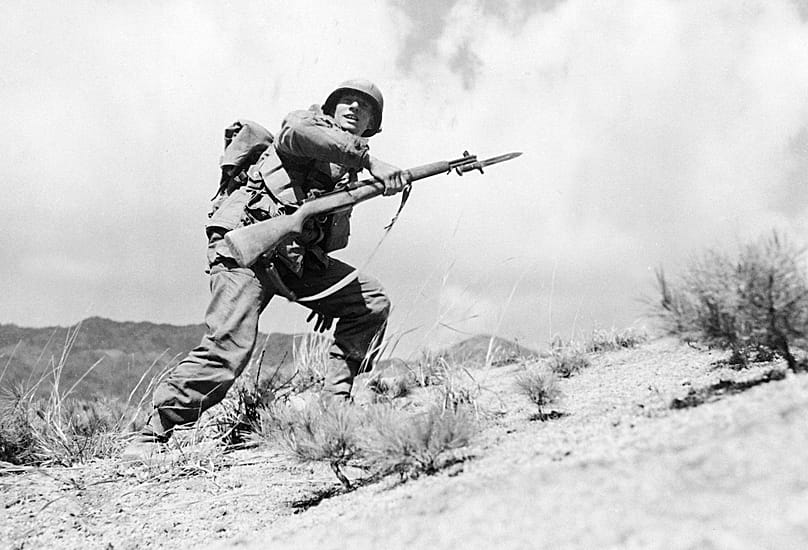 The 35th RCT 25th Infantry Division attacks on the West Central Front in Korea, 30 March, 1951