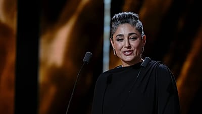 Iranian actress Golshifteh Farahani delivers a speech during the 51st Cesar Awards ceremony in Paris, 26 February, 2026