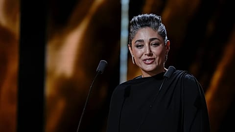 Iranian actress Golshifteh Farahani delivers a speech during the 51st Cesar Awards ceremony in Paris, 26 February, 2026