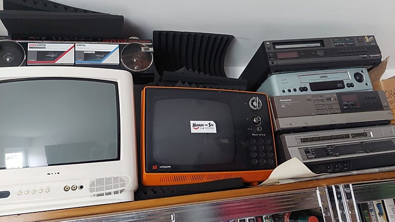 Some of Singh's retro tech collection, which he sometimes displays at film events. 