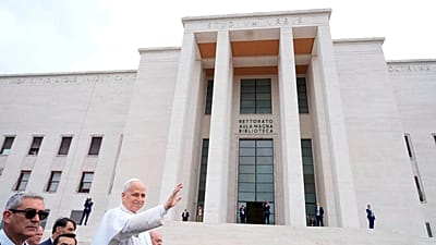 Pope Leo XIV visits Sapienza University to meet with faculty and students in Rome, 14 May, 2026
