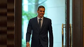 El presidente del Gobierno español, Pedro Sánchez, llega a Pekín, China, para una rueda de prensa el martes 14 de abril de 2026.