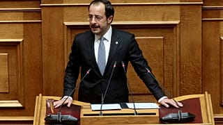 Ο Πρόεδρος της Κυπριακής Δημοκρατίας Νίκος Χριστοδουλίδης μιλάει από το βήμα στην ειδική συνεδρίαση της Ολομέλειας της Βουλής, Αθήνα, Πέμπτη 14 Μαΐου 2026. 