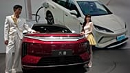 Uno stand della BYD al Salone dell'Auto di Pechino lo scorso 25 aprile