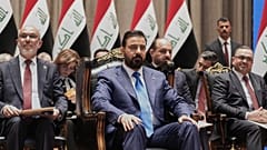 رئيس الوزراء العراقي المكلّف علي الزيدي خلال حضوره جلسة البرلمان لتقديم تشكيلته الحكومية في بغداد، الخميس 14 مايو/ أيار 2026.