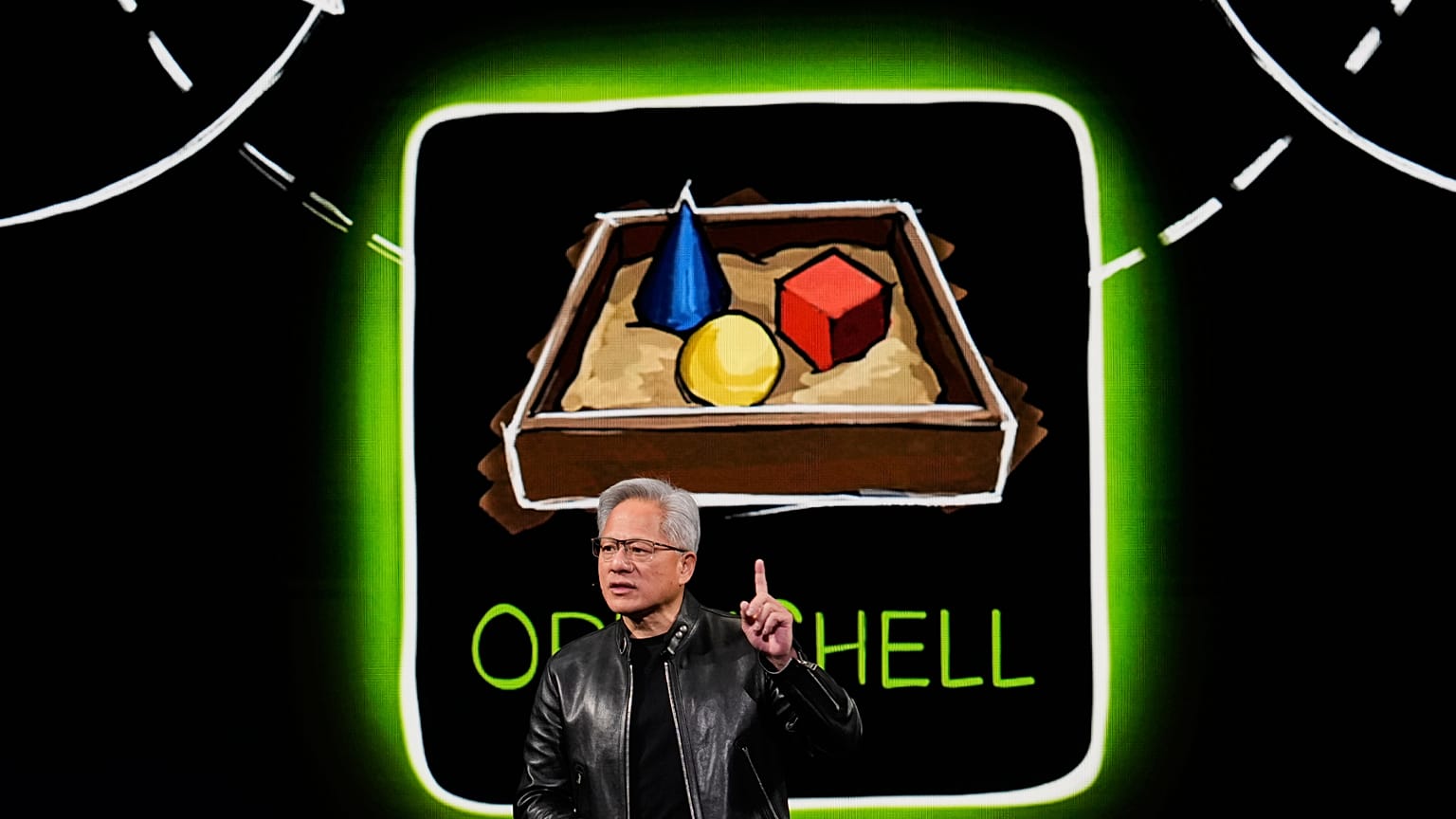 Le PDG de Nvidia, Jensen Huang, prend la parole lors d'une conférence de Nvidia consacrée à l'intelligence artificielle, à San Jose (Californie), le lundi 16 mars 2026.