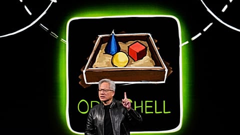 Nvidia CEO Jensen Huang speaks during an Nvidia conference focusing on artificial intelligence in San Jose, Calif., Monday, March 16, 2026.