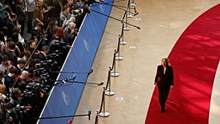 Latvia's Prime Minister Evika Silina arrives for the EU summit at the European Council building in Brussels, on 19 March, 2026. 