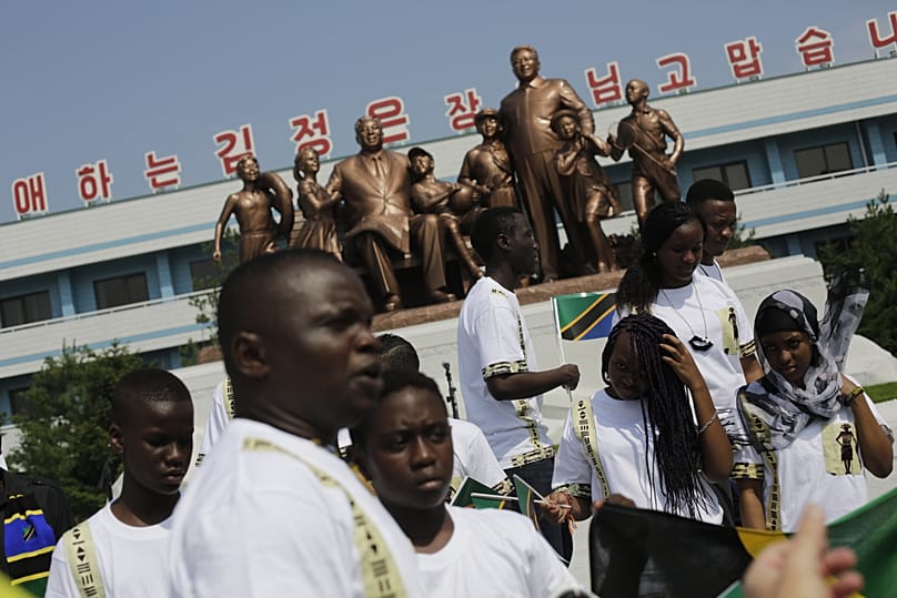 Students from the Laureat International School in Tanzania at the Songdowon International Children's Camp, 29 July, 2014