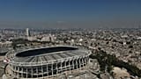 El Estadio Azteca de Ciudad de México, 100 días antes de la ceremonia de inauguración de la Copa Mundial de Fútbol de la FIFA 2026.