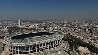 Azteca Stadium in Mexico City, 100 days before the opening ceremony of the 2026 FIFA soccer World Cup