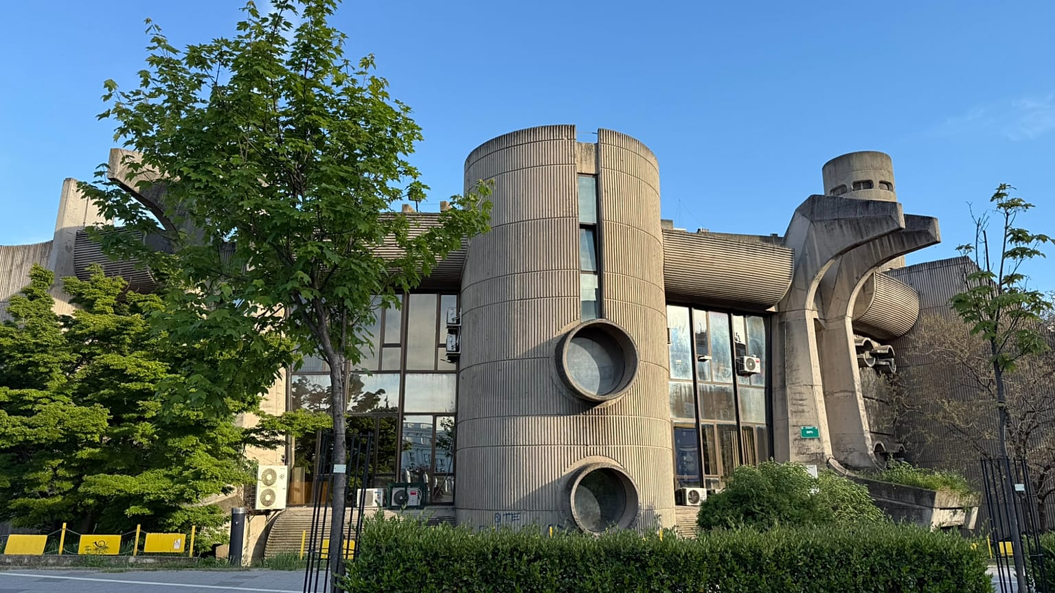 The Post Office headquarters is a spectacular example of brutalist architecture in Skopje