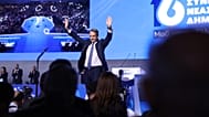 Ο Έλληνας Πρωθυπουργός Κυριάκος Μητσοτάκης στην εναρκτήρια ομιλία του Συνεδρίου της ΝΔ