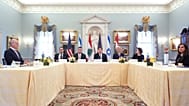 صورة أرشيفية من الاجتماع بين لبنان وإسرائيل في وزارة الخارجية الأميركية في واشنطن، الثلاثاء 14 أبريل 2026. 