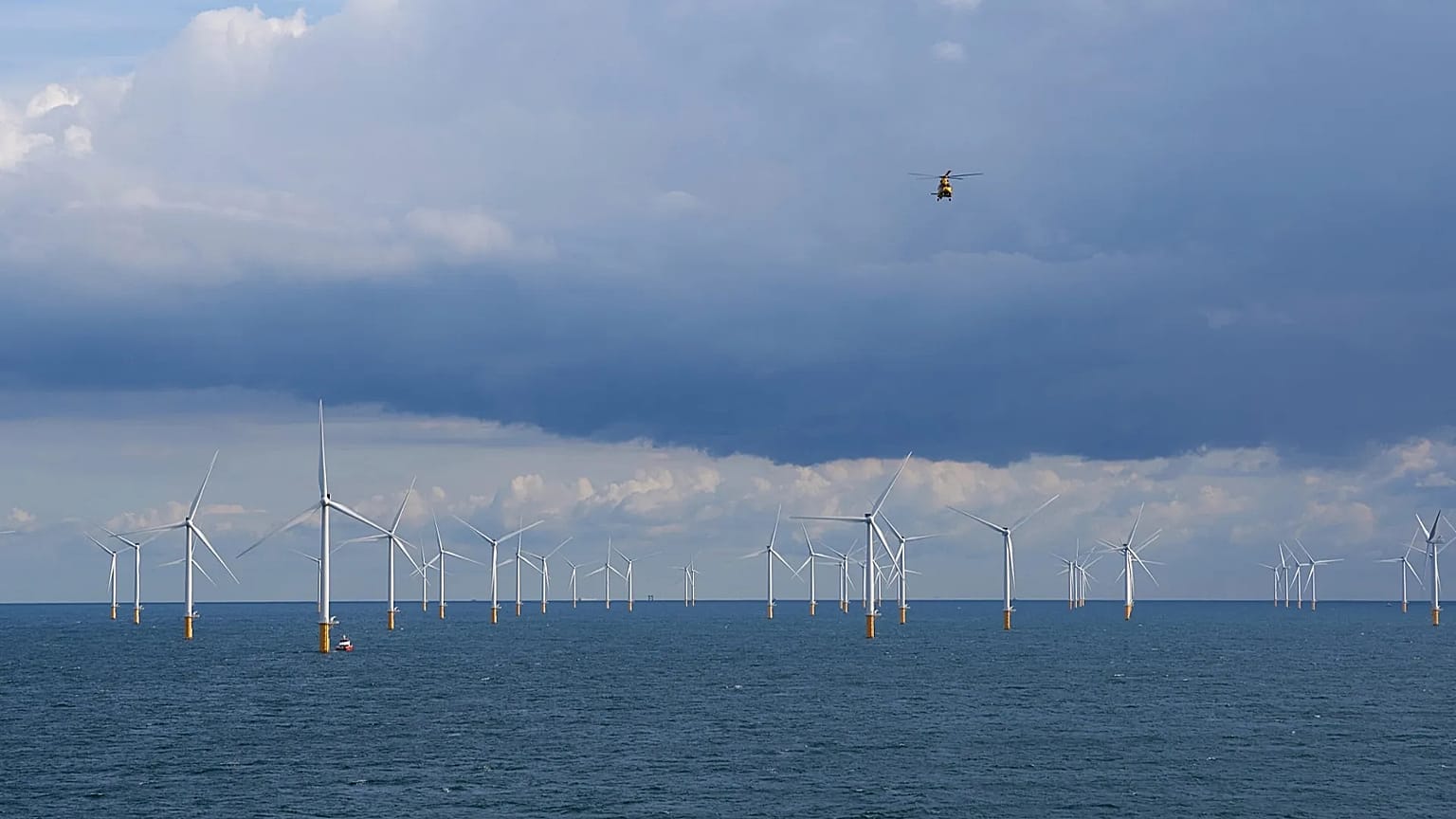 Arşiv: Belçika kıyıları açıklarındaki Kuzey Denizi’nde, Modular Offshore Grid yakınlarında rüzgar türbinleri, 9 Eylül 2019