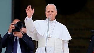 Le pape Léon XIV visite l'université de Sapienza à Rome, le 14 mai 2026.