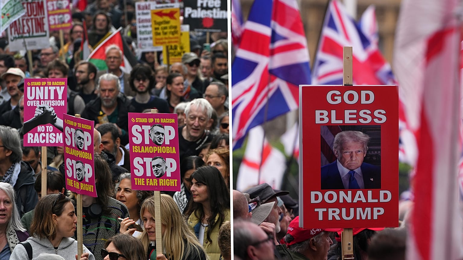Több tízezer tüntető gyűlik szombaton London belvárosában rivális nacionalista és palesztinbarát demonstrációkra