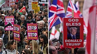 London on edge as Tommy Robinson backers and pro-Palestinian marchers rally