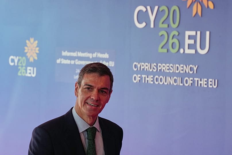 Spain's Prime Minister Pedro Sánchez arrives for the EU Summit in Nicosia, 24 April, 2026