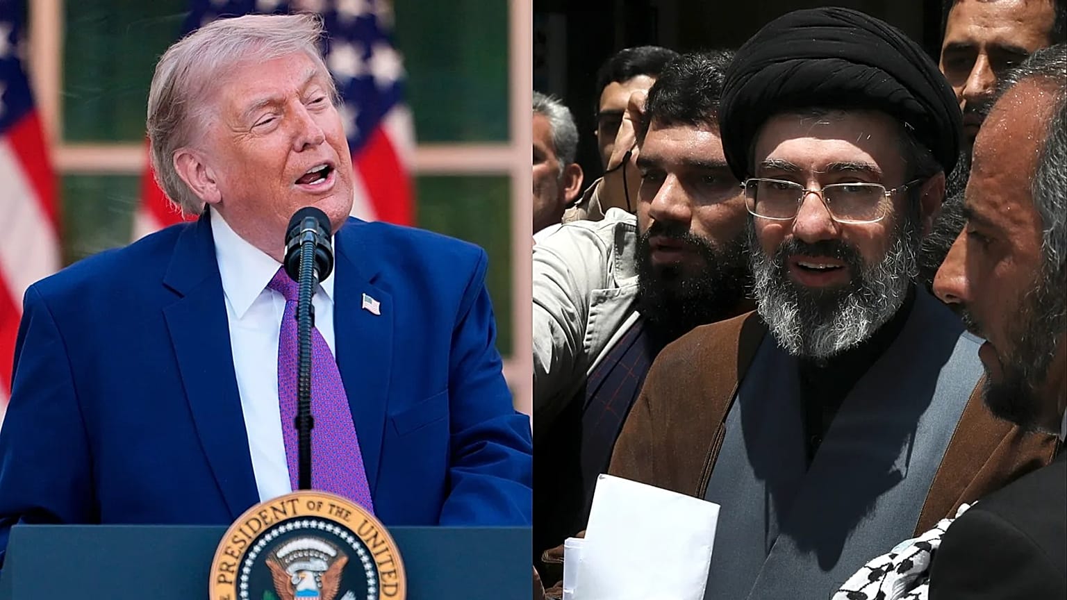 الرئيس الأمريكي دونالد ترامب، المرشد الإيراني مجتبى خامنئي