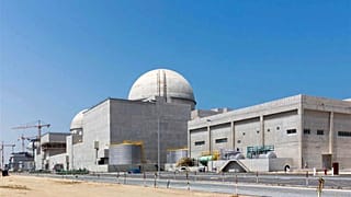 FILE - This undated photograph released by the United Arab Emirates' state-run WAM news agency shows the under-construction Barakah nuclear power plant in Abu Dhabi.