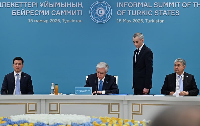 Kazakhstan President Kassym-Jomart Tokayev at the informal summit of Organisation of Turkic States, in Turkistan, 15 May 2026