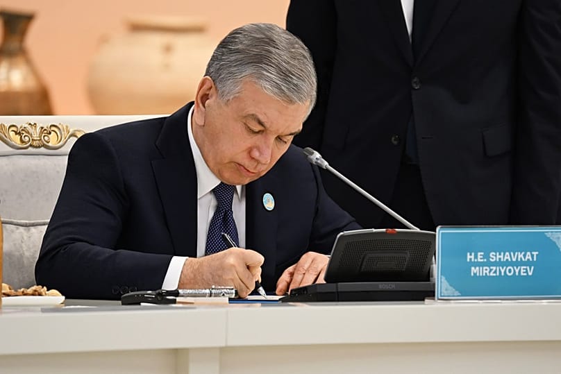 Uzbekistan President Shavkat Mirziyoyev at the informal summit of Organisation of Turkic States, in Turkistan, 15 May 2026