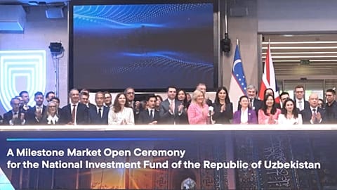 A celebratory opening ceremony marked the start of trading for UzNIF on the London Stock Exchange.