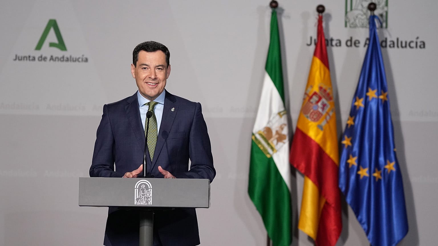 Juan Manuel Moreno Bonilla, durante la convocatoria de elecciones anticipadas en Andalucía el pasado 23 de marzo
