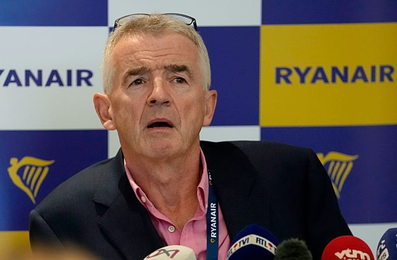 FILE. Ryanair CEO Michael O'Leary speaks during a press conference in Brussels, Sept. 2022