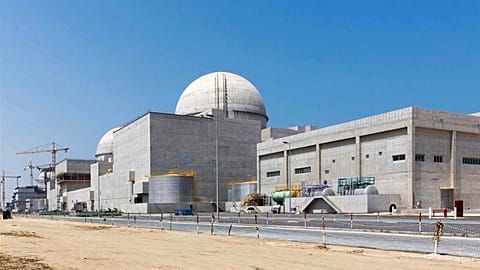 FILE: This undated photograph released by the UAE's state-run WAM news agency shows the under-construction Barakah nuclear power plant in Abu Dhabi's Western desert