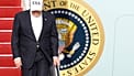 President Donald Trump walks down the stairs of Air Force One upon his arrival at Joint Base Andrews, Md., Friday, May 15, 2026