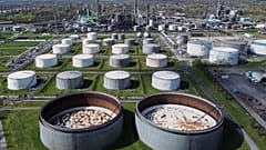 File - Empty oil tanks are seen at a big BP refinery in Gelsenkirchen, Germany, Wednesday, 1 April  2026. 