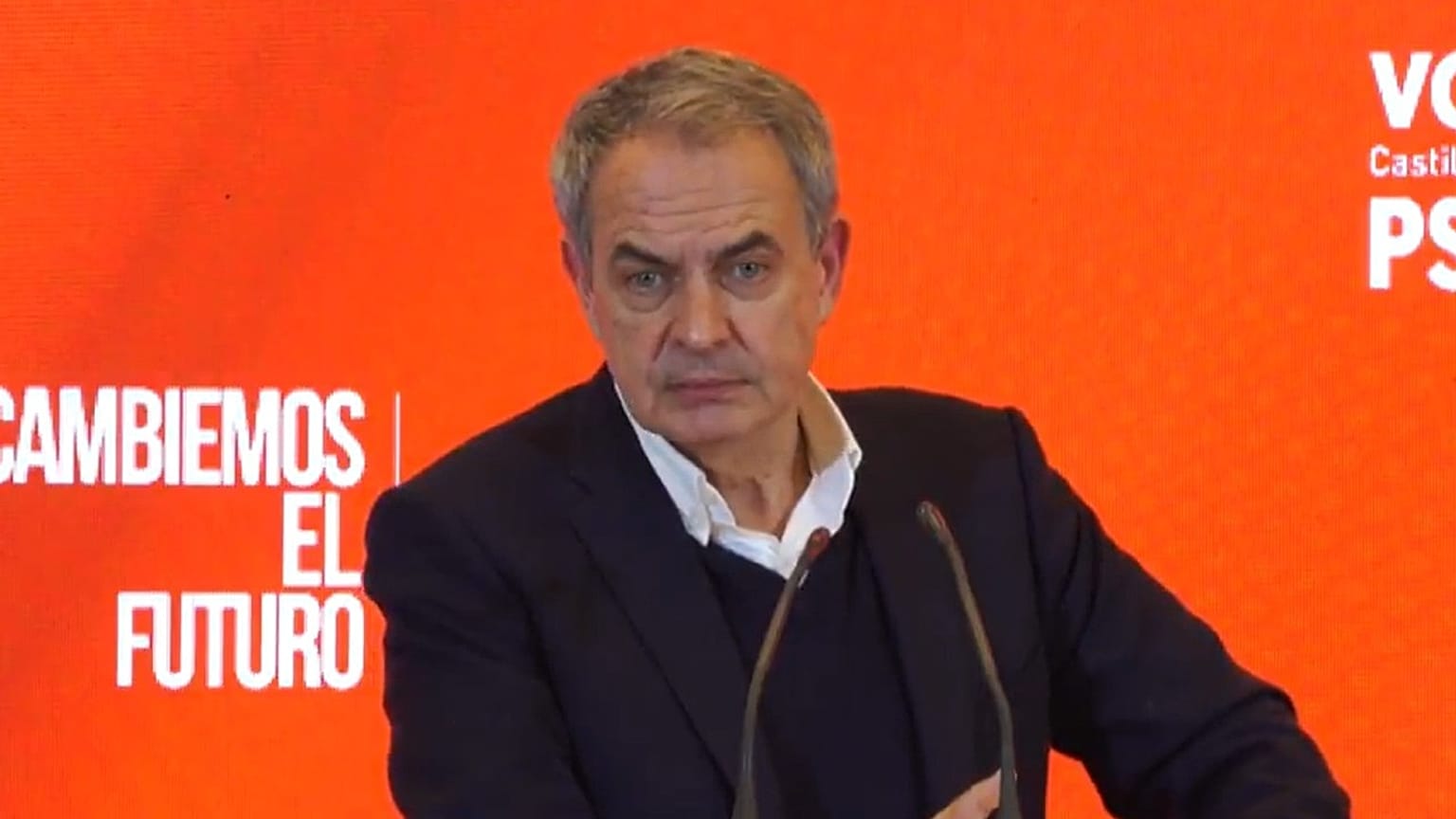 Zapatero durante un mitin del PSOE, marzo de 2026.