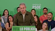 Zapatero durante un mitin del PSOE.