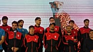 بازیکنان تیم ملی فوتبال ایران قبل از عزیمت به ترکیه برای تمرین و مسابقات دوستانه پیش از جام جهانی در میدان انقلاب اسلامی تهران، ایران، ۱۳ مارس ۲۰۲۶