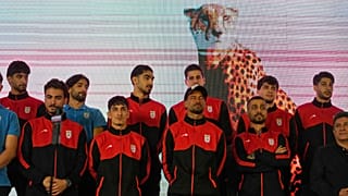 بازیکنان تیم ملی فوتبال ایران قبل از عزیمت به ترکیه برای تمرین و مسابقات دوستانه پیش از جام جهانی در میدان انقلاب اسلامی تهران، ایران، ۱۳ مارس ۲۰۲۶